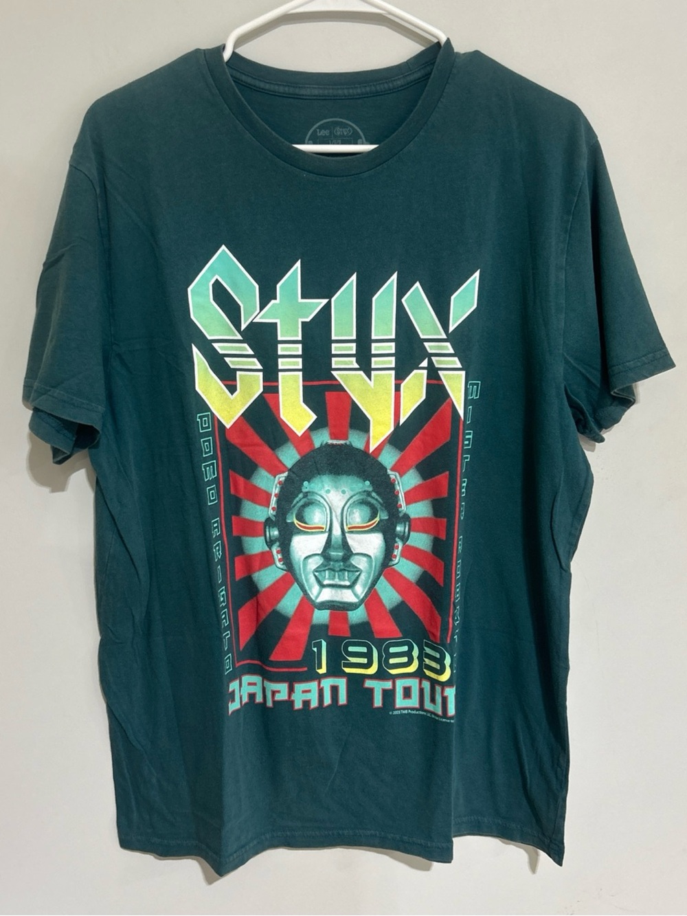 2023 Lee CLASSIC FIT Shirts Men Large Blue Graphic Styx 1983 Japan Tour Mister